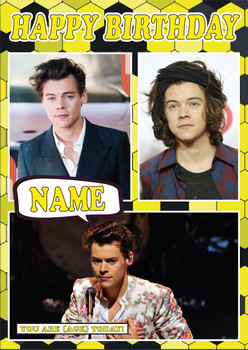 Harry Styles Celebrity Fan Birthday Card Harry Styles Celebrity Fan Birthday Card