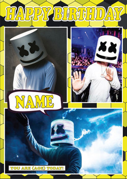 Marshmallow Dj Celebrity Fan Birthday Card