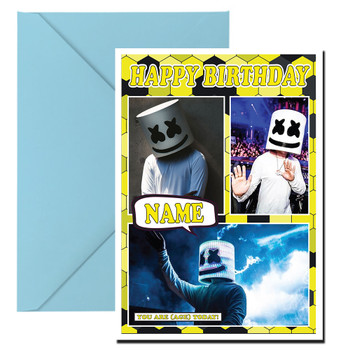 Marshmallow Dj Celebrity Fan Birthday Card