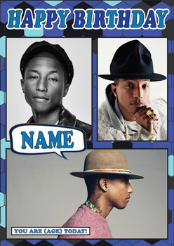 Pharrel Williams Celebrity Fan Birthday Card Pharrel Williams Celebrity Fan Birthday Card