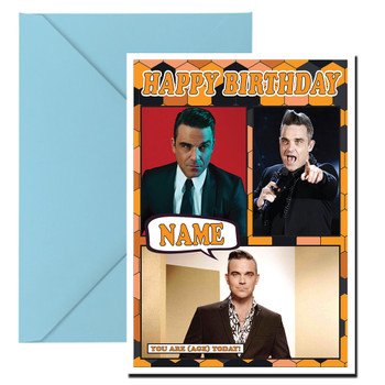 Robbie Williams Celebrity Fan Birthday Card Robbie Williams Celebrity Fan Birthday Card