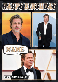 Brad Pitt Mc1224 Birthday Card Brad Pitt Mc1224 Birthday Card