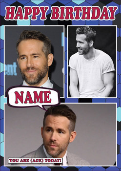 Ryan Reynolds Celebrity Fan Birthday Card