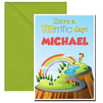 Tee-Rrific Golf Birthday Card