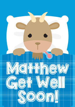 Goat Get Well Soon Birthday Card Goat Get Well Soon Birthday Card