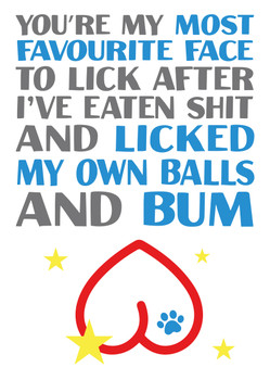 You're My Most Favourite Face To Lick After I've Eaten Shit And Licked My Own Balls And Bum Birthday Card