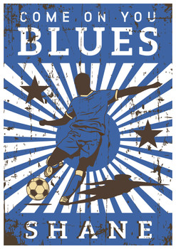 Come On You Blues Football  Birthday Card Come On You Blues Football  Birthday Card
