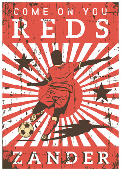 Come On You Reds Football  Birthday Card Come On You Reds Football  Birthday Card