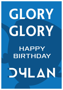 Glory Glory Blue Birthday Card