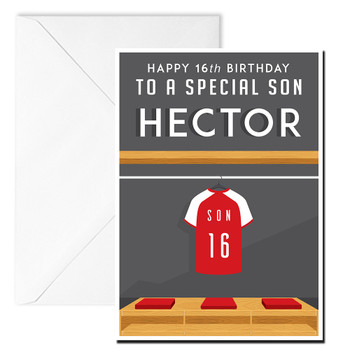 Son Birthday Red Kit Any Name And Number Birthday Card Son Birthday Red Kit Any Name And Number Birthday Card