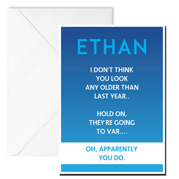 Var Funny Football Birthday Card Var Funny Football Birthday Card