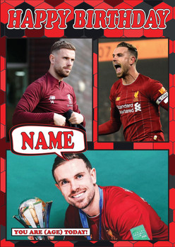 Jordan Henderson Mc1425 Football Birthday Card Jordan Henderson Mc1425 Football Birthday Card