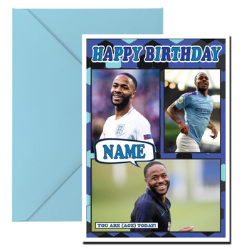 Raheem Sterling Mc1391 Football Birthday Card