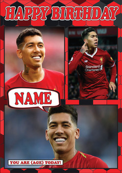 Roberto Firmino Mc1403 Football Birthday Card Roberto Firmino Mc1403 Football Birthday Card