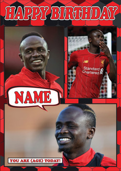 Sadio Mane  Mc1392 Football Birthday Card