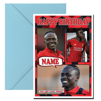 Sadio Mane  Mc1392 Football Birthday Card
