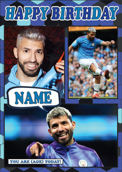 Sergio AgâEro Mc1415 Football Birthday Card