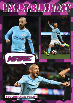 David Silva Celebrity Fan Football Birthday Card David Silva Celebrity Fan Football Birthday Card