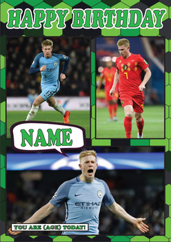 De Bruyne Celebrity Fan Football Birthday Card De Bruyne Celebrity Fan Football Birthday Card
