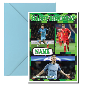 De Bruyne Celebrity Fan Football Birthday Card De Bruyne Celebrity Fan Football Birthday Card