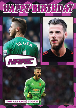 Dea Gea Celebrity Fan Football Birthday Card