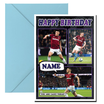 Declan Rice Celebrity Fan Football Birthday Card Declan Rice Celebrity Fan Football Birthday Card