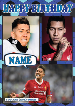 Firmino  Celebrity Fan Football Birthday Card