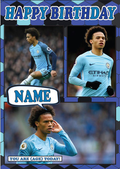 Leroy Sane Celebrity Fan Football Birthday Card Leroy Sane Celebrity Fan Football Birthday Card