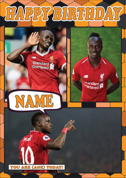 Mane Celebrity Fan Football Birthday Card Mane Celebrity Fan Football Birthday Card