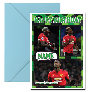 Paul Pogba Celebrity Fan Football Birthday Card Paul Pogba Celebrity Fan Football Birthday Card