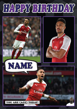Pierre-Emerick Aubameyang Celebrity Fan Football Birthday Card