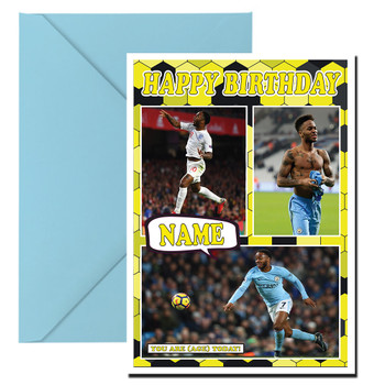 Raheem Sterling Celebrity Fan Football Birthday Card