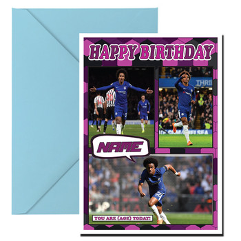 Willian Celebrity Fan Football Birthday Card