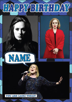 Adele Celebrity Fan Birthday Card