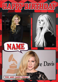 Avril Lavigne Celebrity Fan Birthday Card