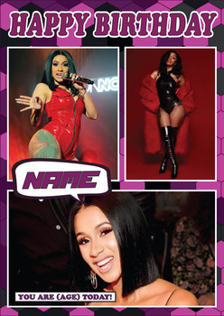 Cardi B Celebrity Fan Birthday Card
