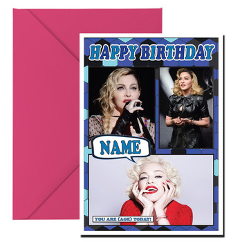 Madonna Celebrity Fan Birthday Card Madonna Celebrity Fan Birthday Card