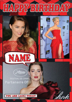 Amber Heard Mc1112 Birthday Card Amber Heard Mc1112 Birthday Card