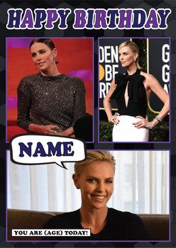 Charlize Theron Mc1118 Birthday Card Charlize Theron Mc1118 Birthday Card