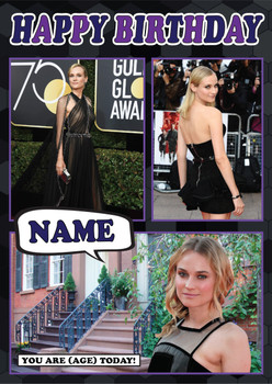 Diane Kruger Mc1119 Birthday Card Diane Kruger Mc1119 Birthday Card