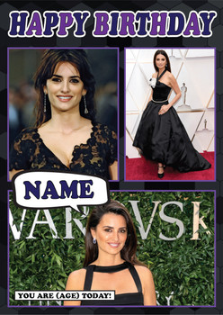 Penelope Cruz Mc1151 Birthday Card Penelope Cruz Mc1151 Birthday Card
