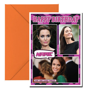 Angelina Jolie Celebrity Fan Birthday Card Angelina Jolie Celebrity Fan Birthday Card