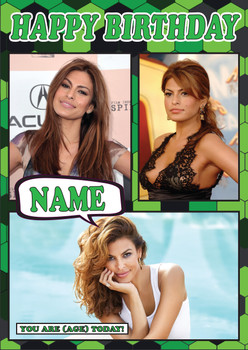Eva Mendes Celebrity Fan Birthday Card Eva Mendes Celebrity Fan Birthday Card