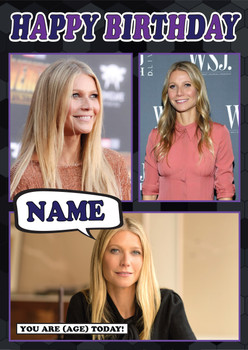 Gwyneth Paltrow Celebrity Fan Birthday Card