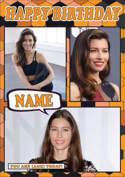 Jessica Biel Celebrity Fan Birthday Card