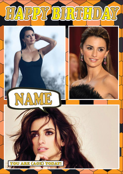 Penelope Cruz Celebrity Fan Birthday Card