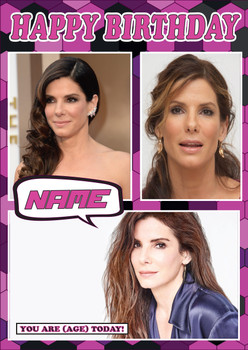 Sandra Bullock Celebrity Fan Birthday Card