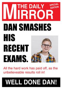Exam Headline Style Birthday Card Exam Headline Style Birthday Card
