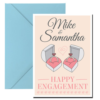 Engagement Two Rings Birthday Card Engagement Two Rings Birthday Card