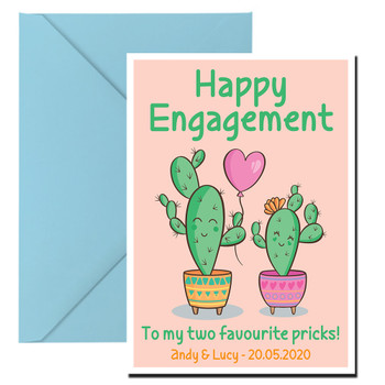 Happy Engagement To My Two Favourite Pricks Birthday Card Happy Engagement To My Two Favourite Pricks Birthday Card